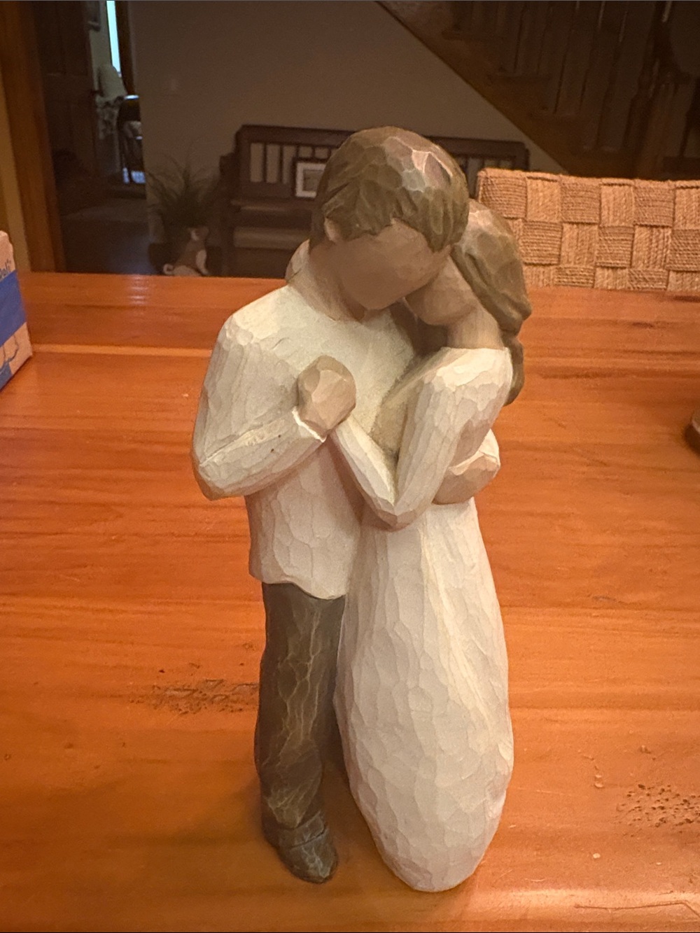 Willow Tree Couple Embrace - Cream, Brown, Green